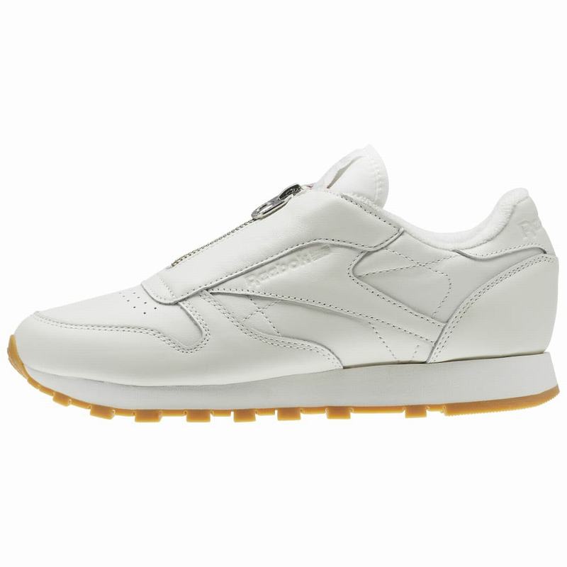 Tenisi Reebok Classic Leather Zip Dama Albi Romania OG1278RD